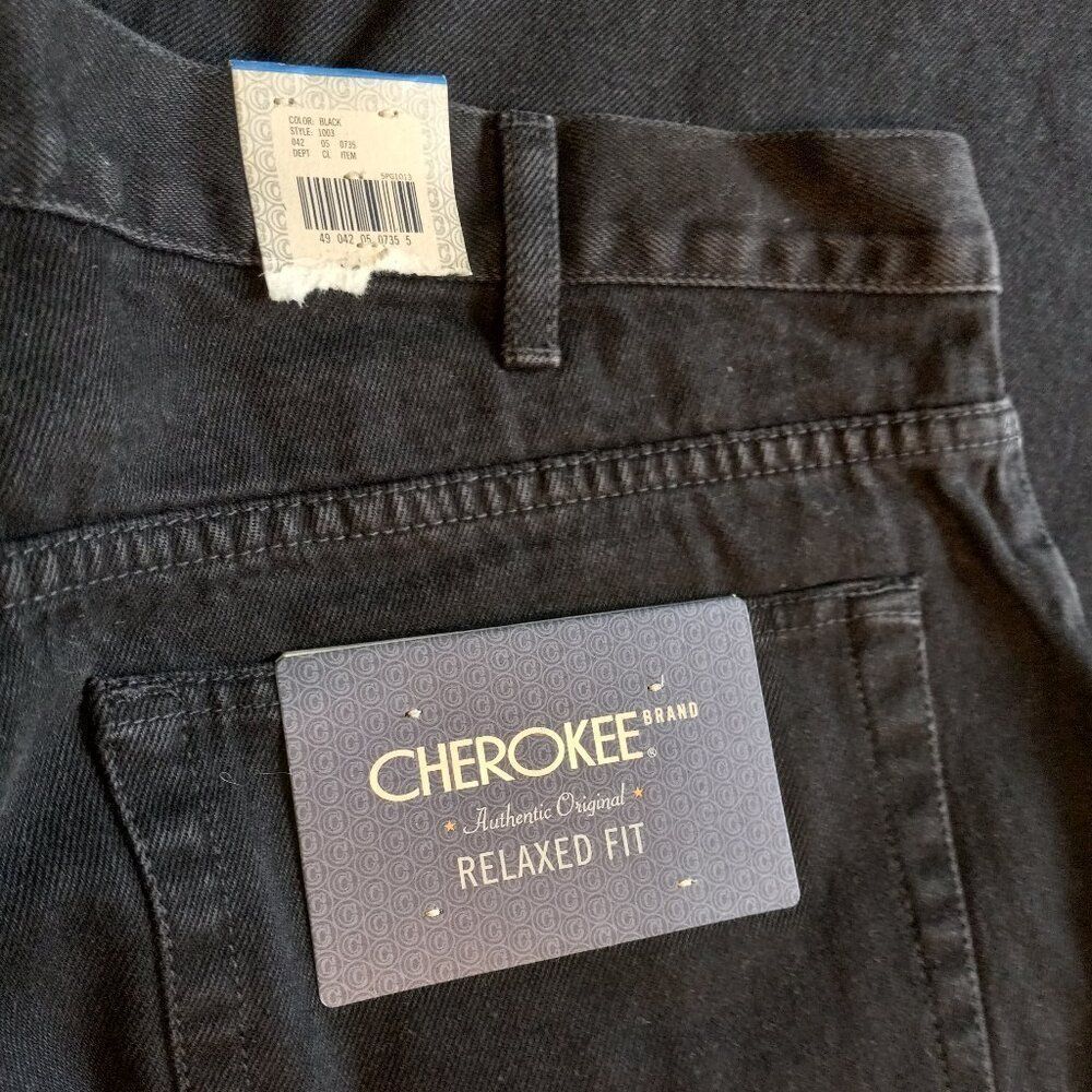 NWT Cherokee Relaxed Fit Black Mens 38 X 34 Jeans